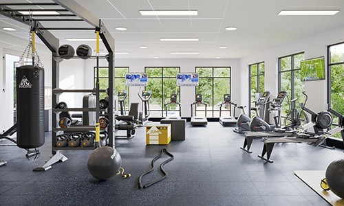 room with exercise equipment