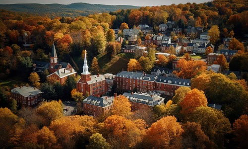 overhead view of dartmouth college apartments